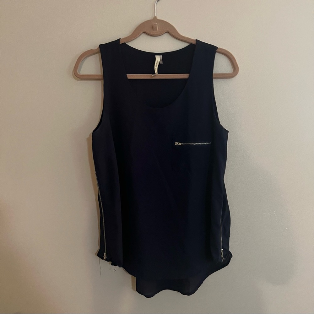 Paper Crane side zipper sleeveless top